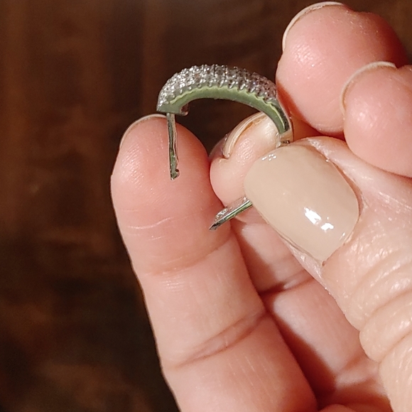 NEW Sterling Silver Hoop Earrings - Picture 3 of 7